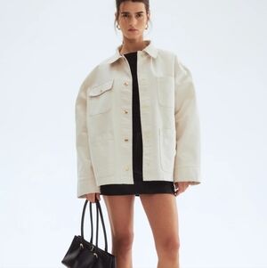 NEW H&M Utility Jacket With Corduroy Collar